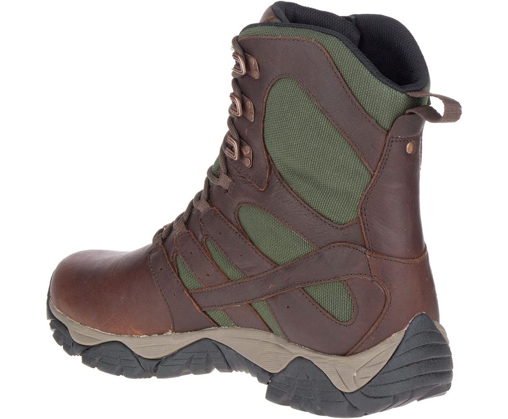 Merrell Work Boots Brown - Moab Duluth Pack 8\" Waterproof SR - Mens 40GJQKSOV